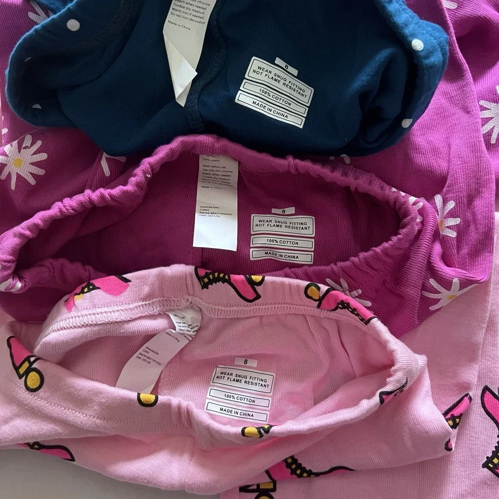 NWOT The Children's Place Lot of 3 Girls Size 8 Pajama Pants Roller Skates